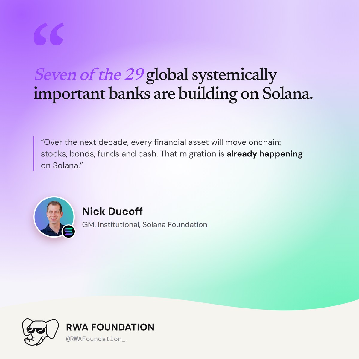 Financial institutions are building on Solana