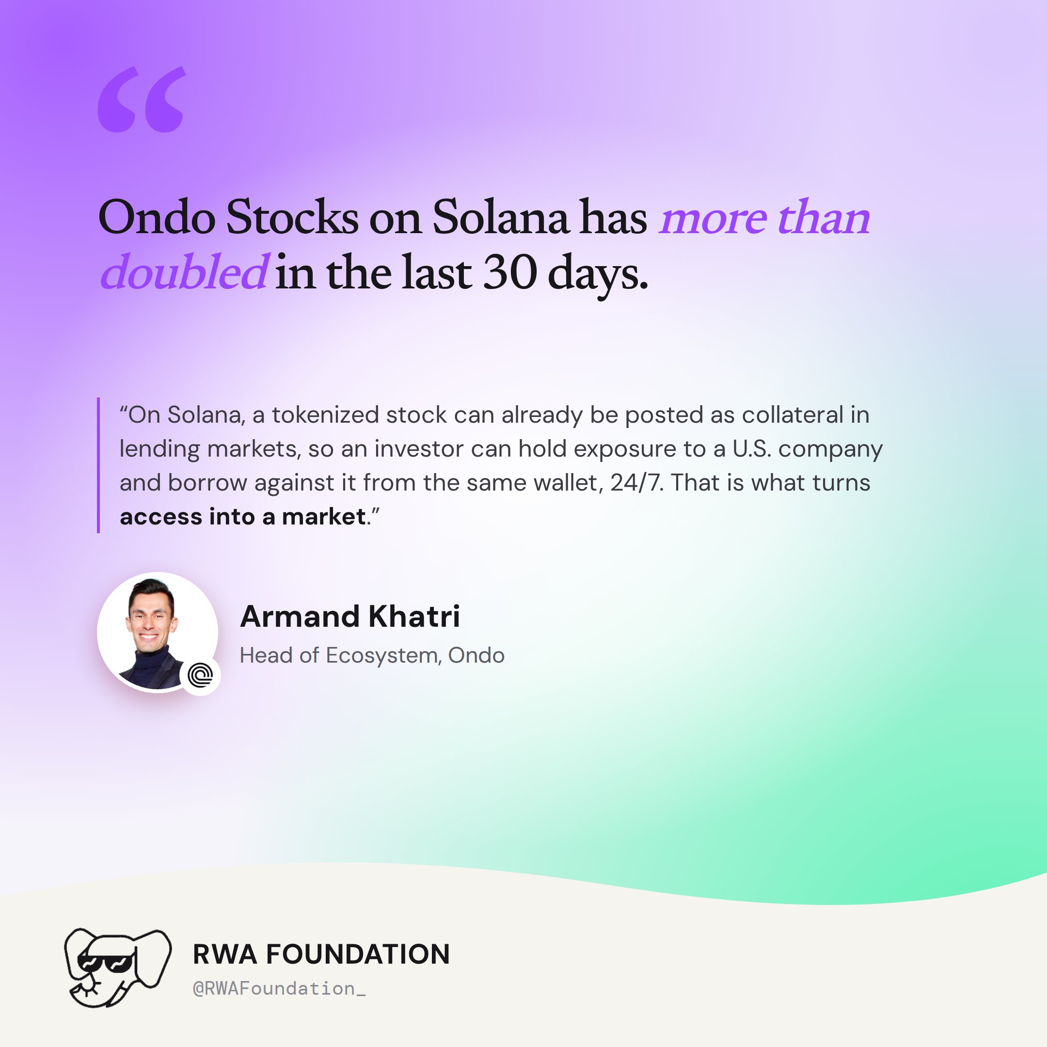 Armand Khatri, Head of Ecosystem at Ondo