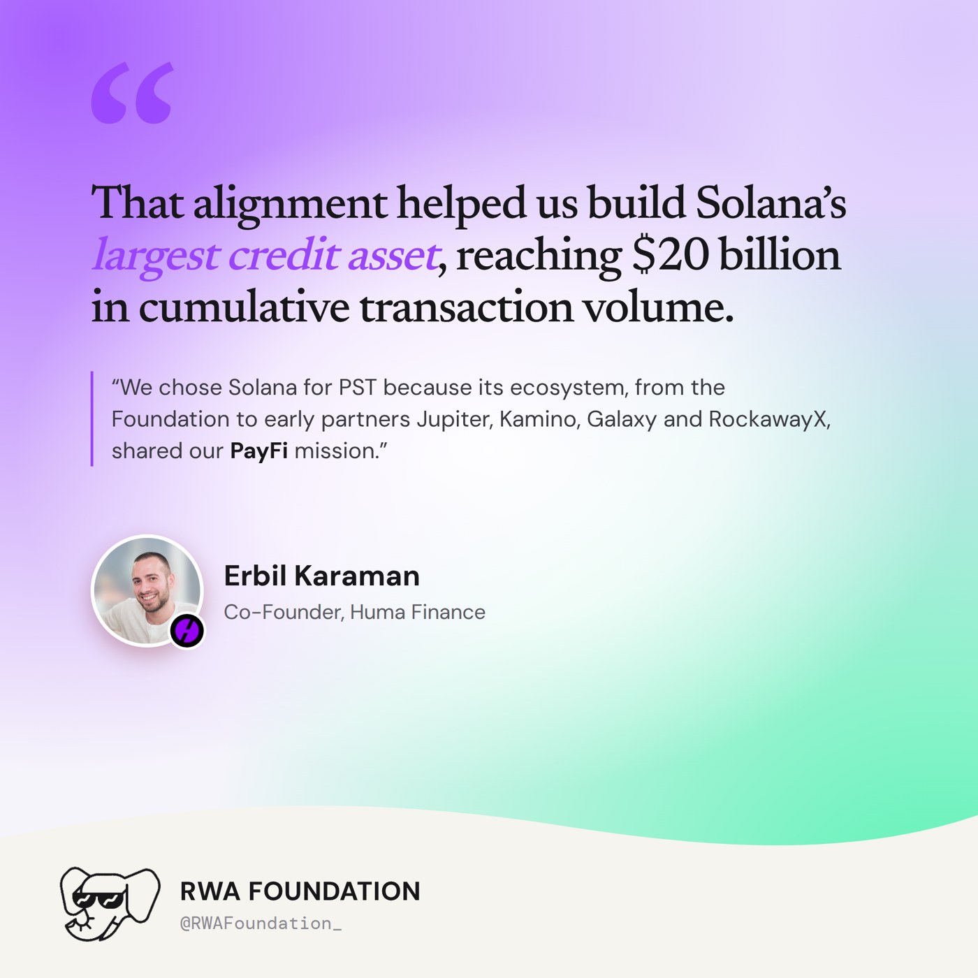 Huma Finance is one of Solana's largest RWA players with over $300M in TVL and over $20 billion in cumulative tx volume
